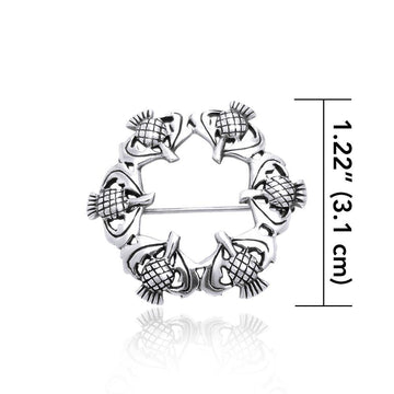 Wear the Scottish pride ~ Sterling Silver Thistle Pin TBR193 - Jewelry